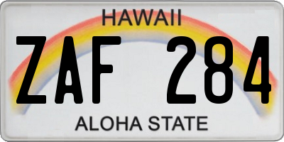 HI license plate ZAF284