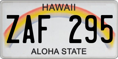 HI license plate ZAF295