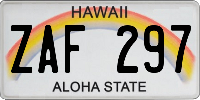HI license plate ZAF297