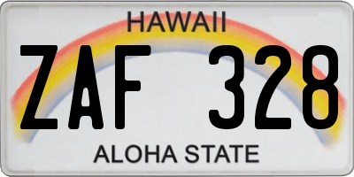 HI license plate ZAF328