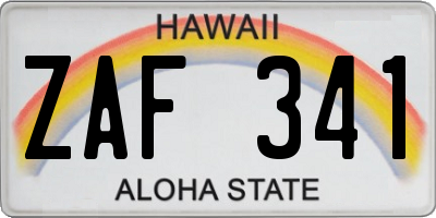 HI license plate ZAF341