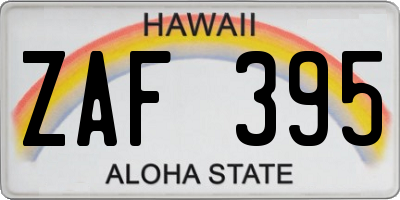 HI license plate ZAF395