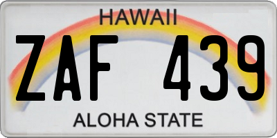 HI license plate ZAF439