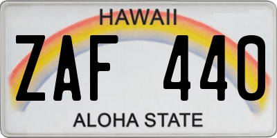 HI license plate ZAF440