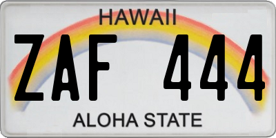 HI license plate ZAF444