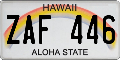 HI license plate ZAF446