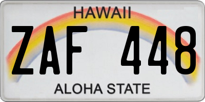 HI license plate ZAF448