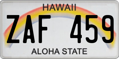 HI license plate ZAF459