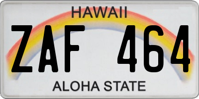HI license plate ZAF464