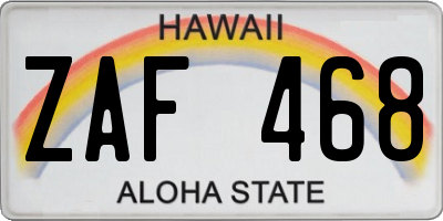 HI license plate ZAF468