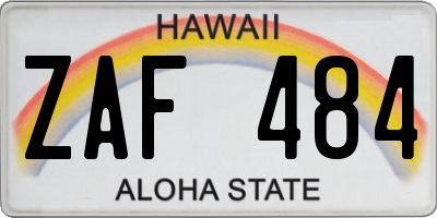HI license plate ZAF484