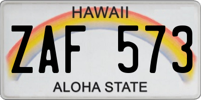 HI license plate ZAF573