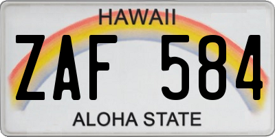 HI license plate ZAF584