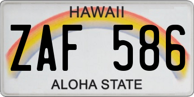 HI license plate ZAF586