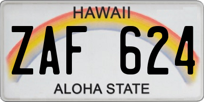 HI license plate ZAF624