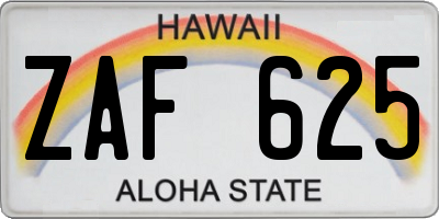 HI license plate ZAF625