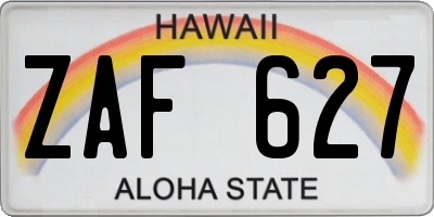 HI license plate ZAF627