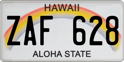 HI license plate ZAF628