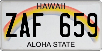 HI license plate ZAF659