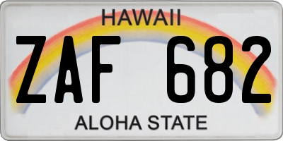 HI license plate ZAF682