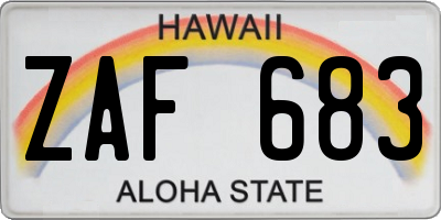 HI license plate ZAF683