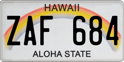 HI license plate ZAF684
