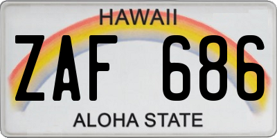 HI license plate ZAF686