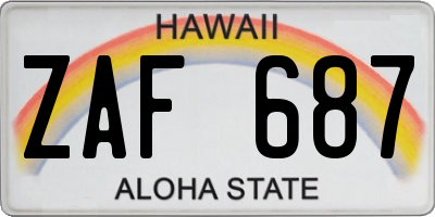 HI license plate ZAF687