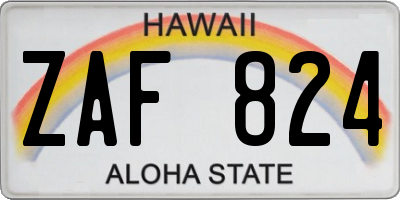HI license plate ZAF824