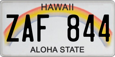 HI license plate ZAF844