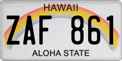 HI license plate ZAF861