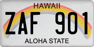 HI license plate ZAF901