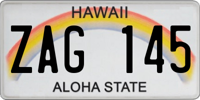 HI license plate ZAG145