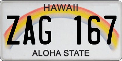 HI license plate ZAG167
