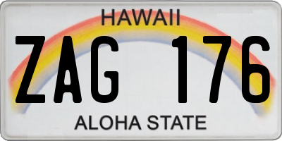 HI license plate ZAG176