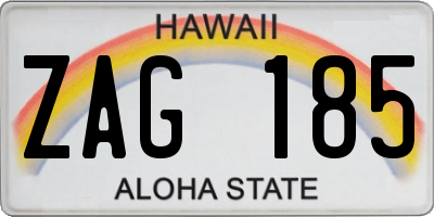 HI license plate ZAG185