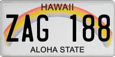 HI license plate ZAG188