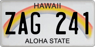 HI license plate ZAG241