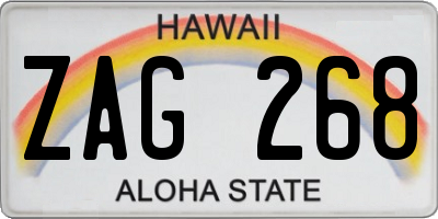 HI license plate ZAG268