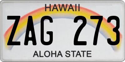 HI license plate ZAG273