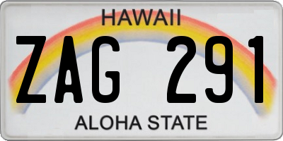 HI license plate ZAG291
