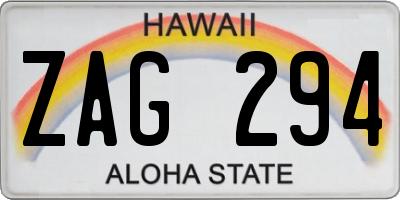 HI license plate ZAG294