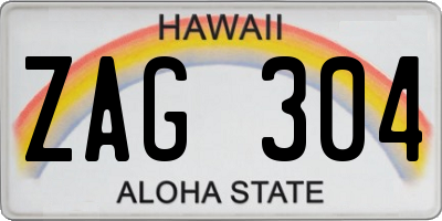 HI license plate ZAG304