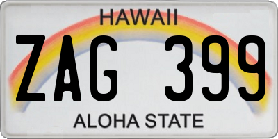 HI license plate ZAG399