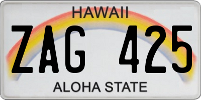 HI license plate ZAG425