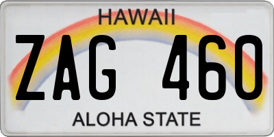 HI license plate ZAG460