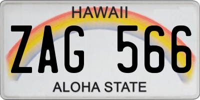 HI license plate ZAG566