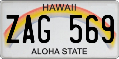 HI license plate ZAG569