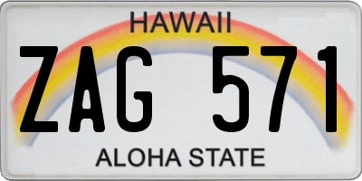 HI license plate ZAG571