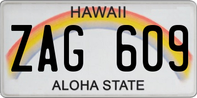 HI license plate ZAG609